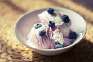 bowl, ice cream, dessert, food, sweet, cold, delicious, ice cream scoop, refreshment, nature, tasty, summer, flavor, taste, diet, blueberries